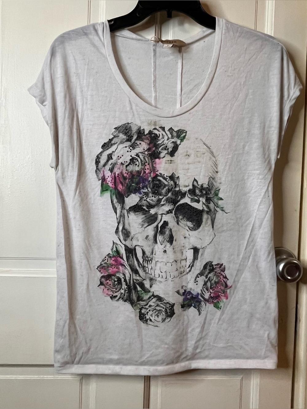 DECREE Skull Roses Graphic T-shirt Small